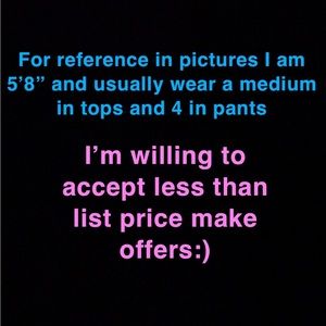 Reference sizing and offers!!